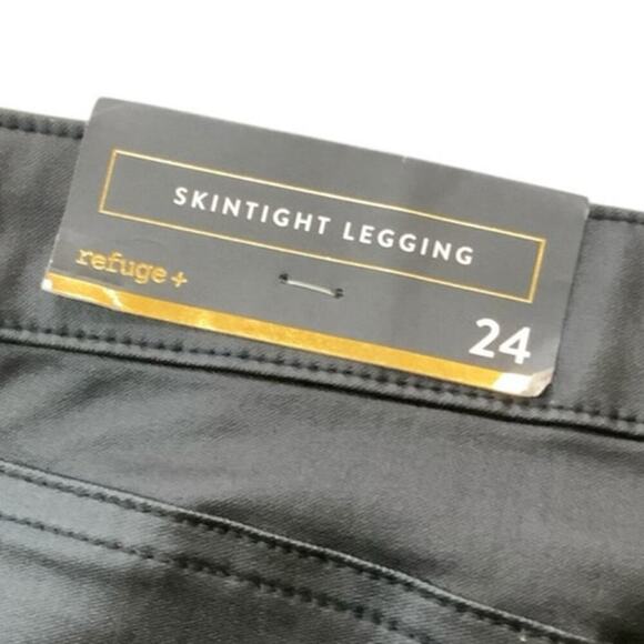 Refuge Pants Womens 24 Flat Front High Rise Skintight Legging Stretch Dark Wash - Picture 10 of 11